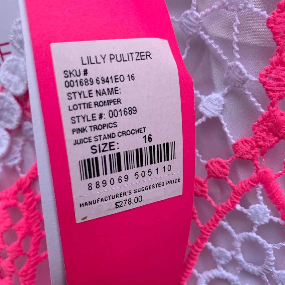 SOLD Pink Lilly Pulitzer Lottie Romper 16 - Picture 5 of 9